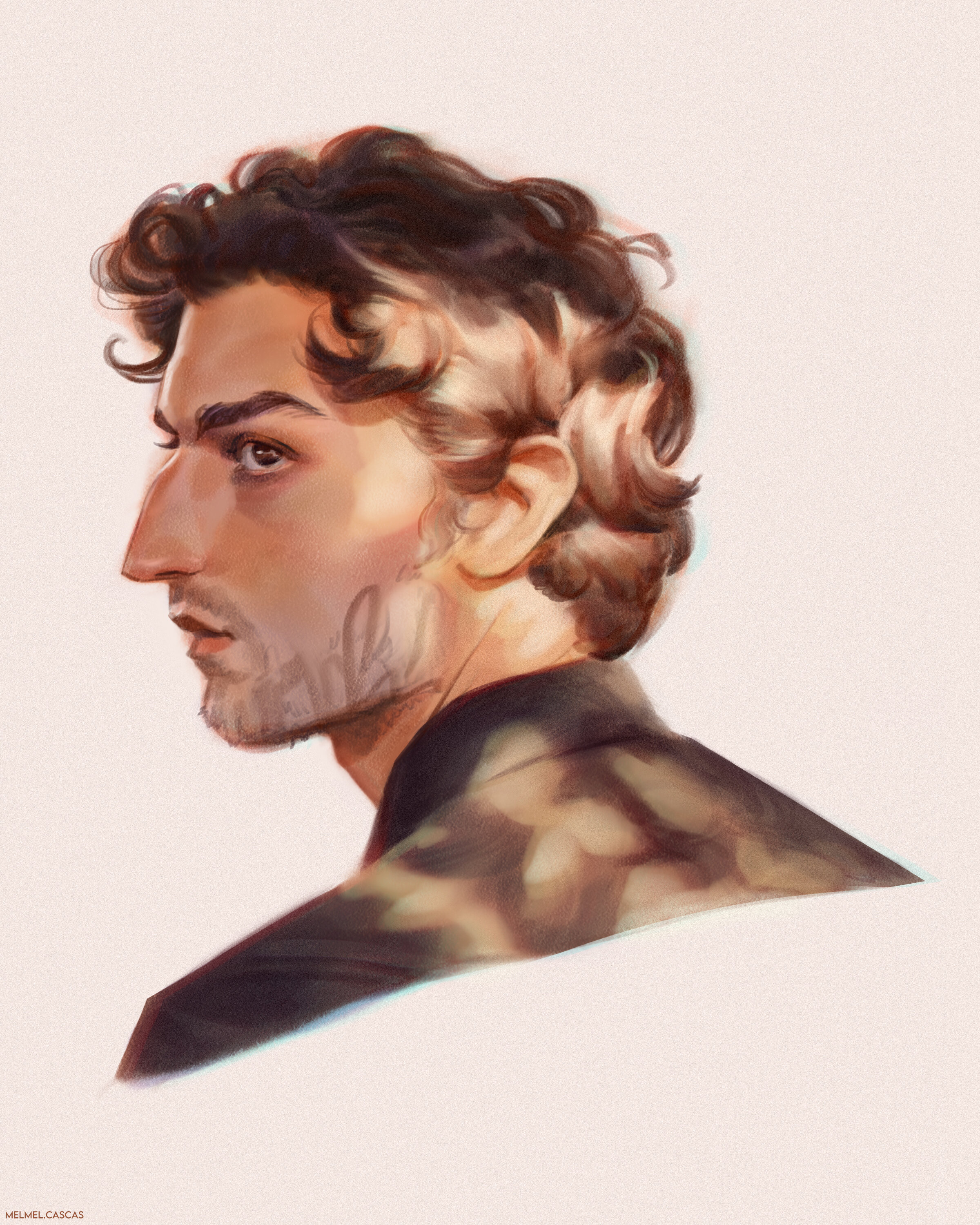 illustration of a brown-haired man