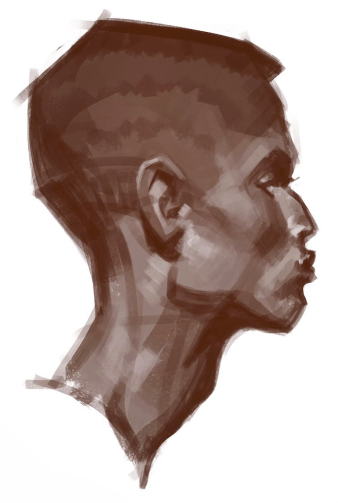 sketches of a man with short hair